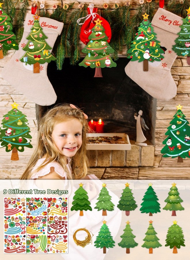 LINAYE 72 Set Christmas Tree Craft Kit with 1560 Pcs Stickers for Kids, Ornament Decorating Kit, Make Your Own Christmas Tree Bookmark Craft Kit for Kids Xmas Bag Stuffers Game Activities Party Favors - Image 4